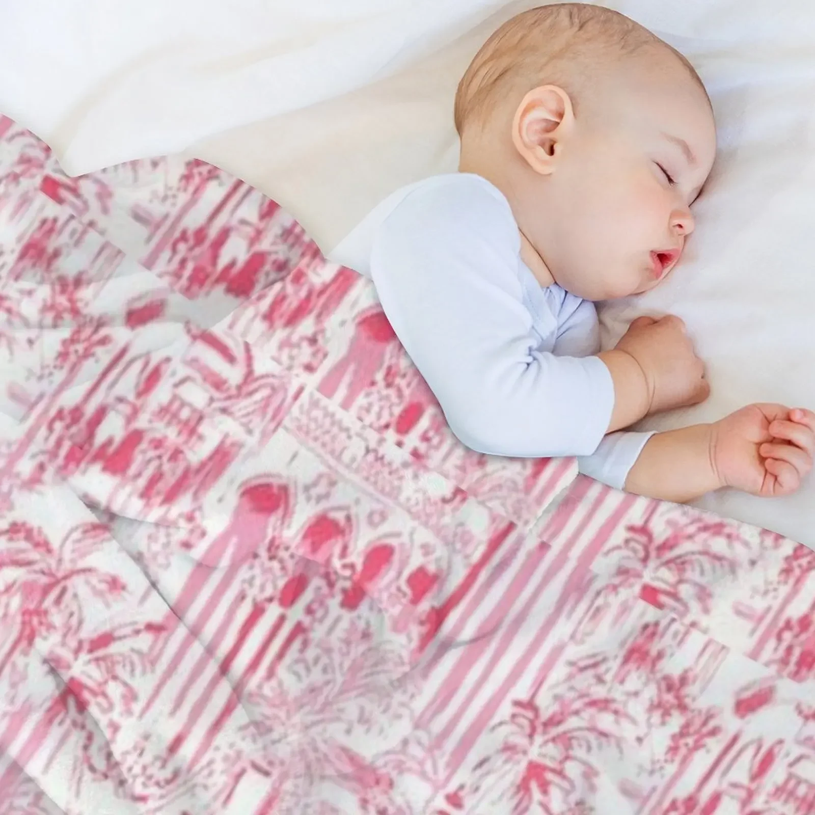 Preppy Pink Blanket Throw Blanket valentine gift ideas Nap Softest Soft Plush Plaid Blankets