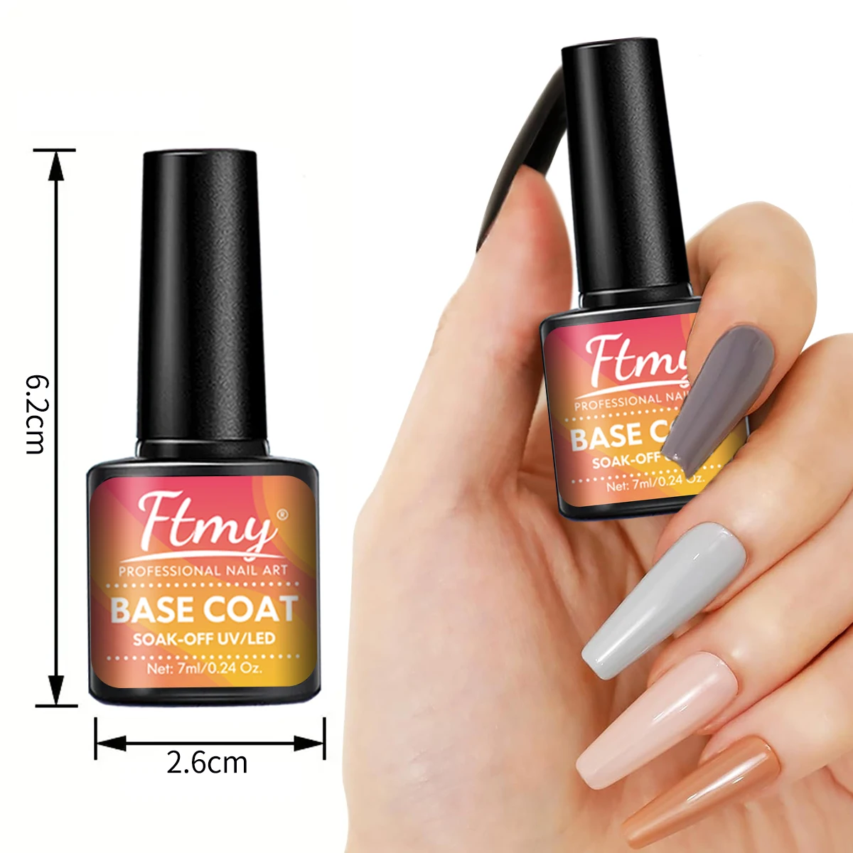 Desidratador de preparação de unhas 5 tamanhos e base de gel primer sem ácido conjunto com óleo de cutícula de unha, desidratador para acrílico e gel n