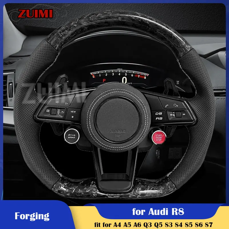 

Forging Steering Wheel Fit 2 Button Style Old Upgrade to New Steering Wheel for Audi R8 A4 A5 A6 Q3 Q5 S3 S4 S5 S6 S7