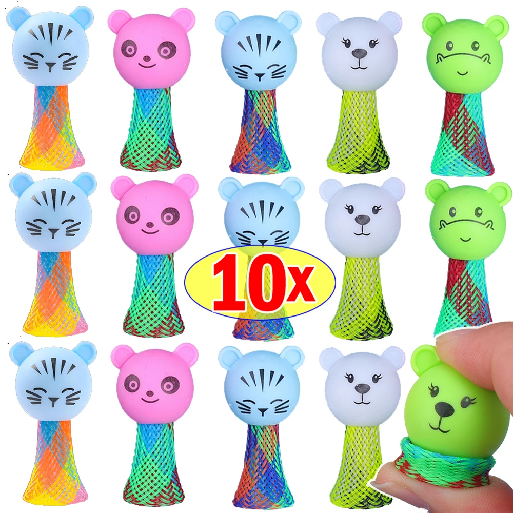 10 Stuks Creatieve Bounce Fee Pop Speelgoed Decompressie Bounce Lente Dier Pop Kleuterschool Kinderen Beloning Cadeau Speelgoed