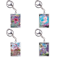 Pokemon Keychain Card Style Trainer Lilligant Arceus Sylveon Espeon Anime Game Characters Self Made Acrylic Pendant Decoration
