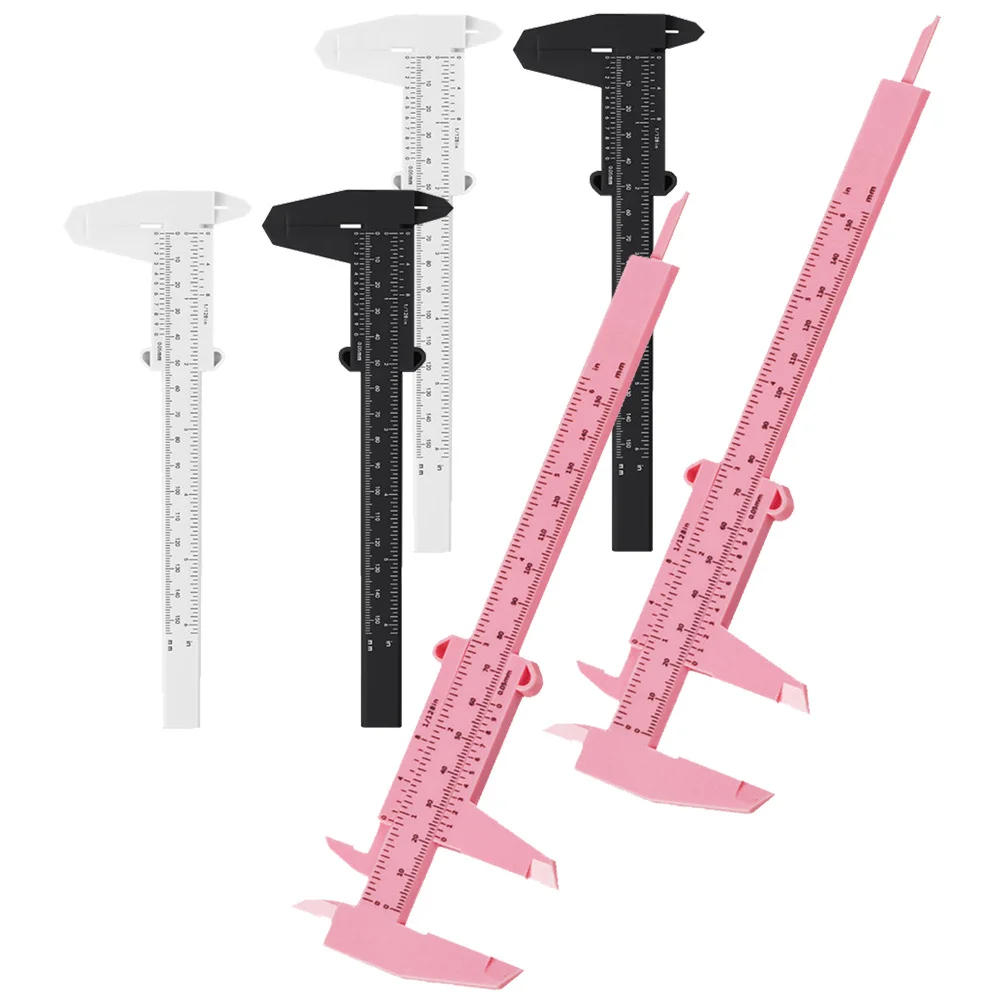 

6 Pcs Eyebrow Tracer Rule Ruler Measuring Tool High Light Eyebrows Pink Facial Plastic Color Calipers