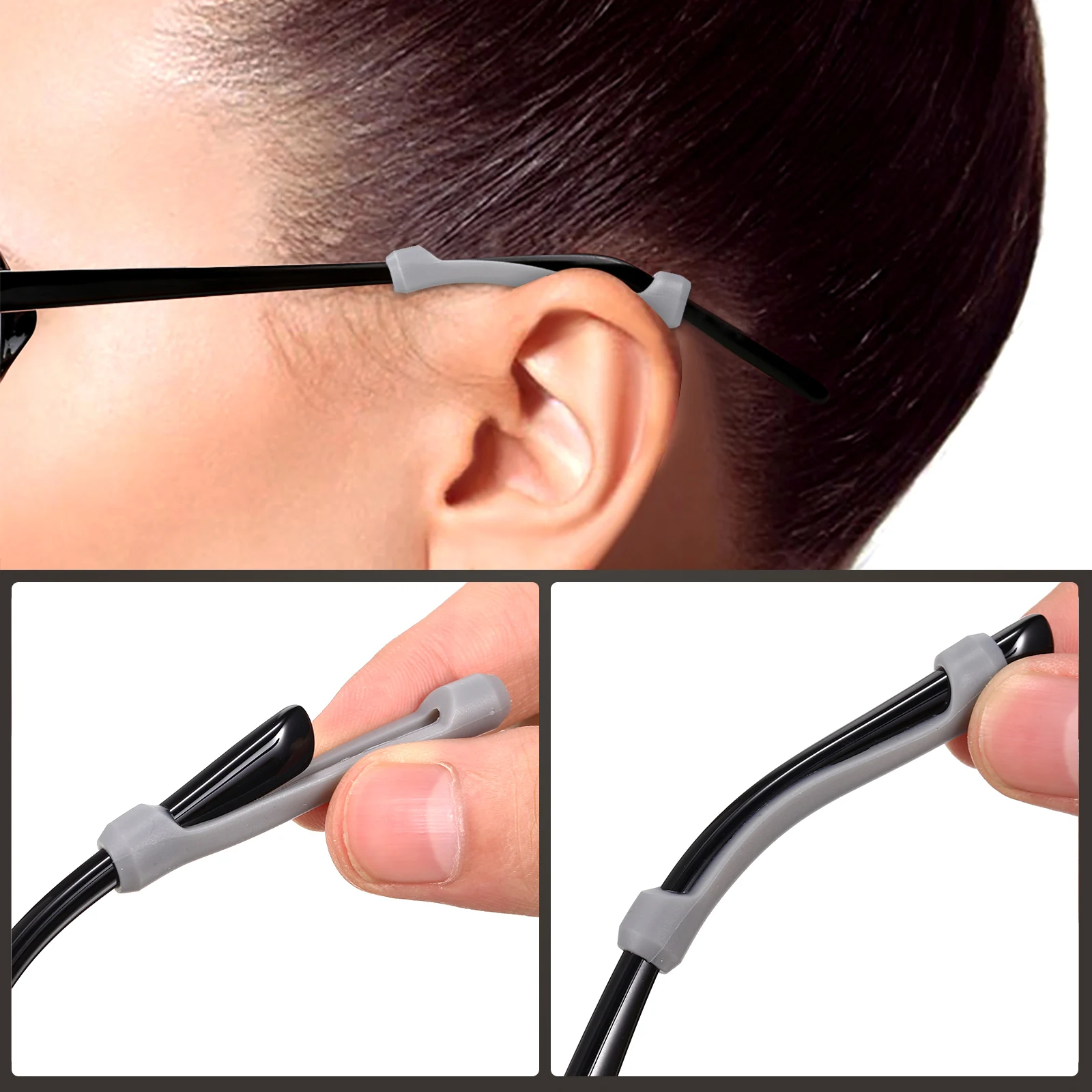 

Nose Pads for Glasses Soft Silicone Eyeglass Parts Anti Slip Adhesive Transparent Black Gray Brown Leg Covers Frame