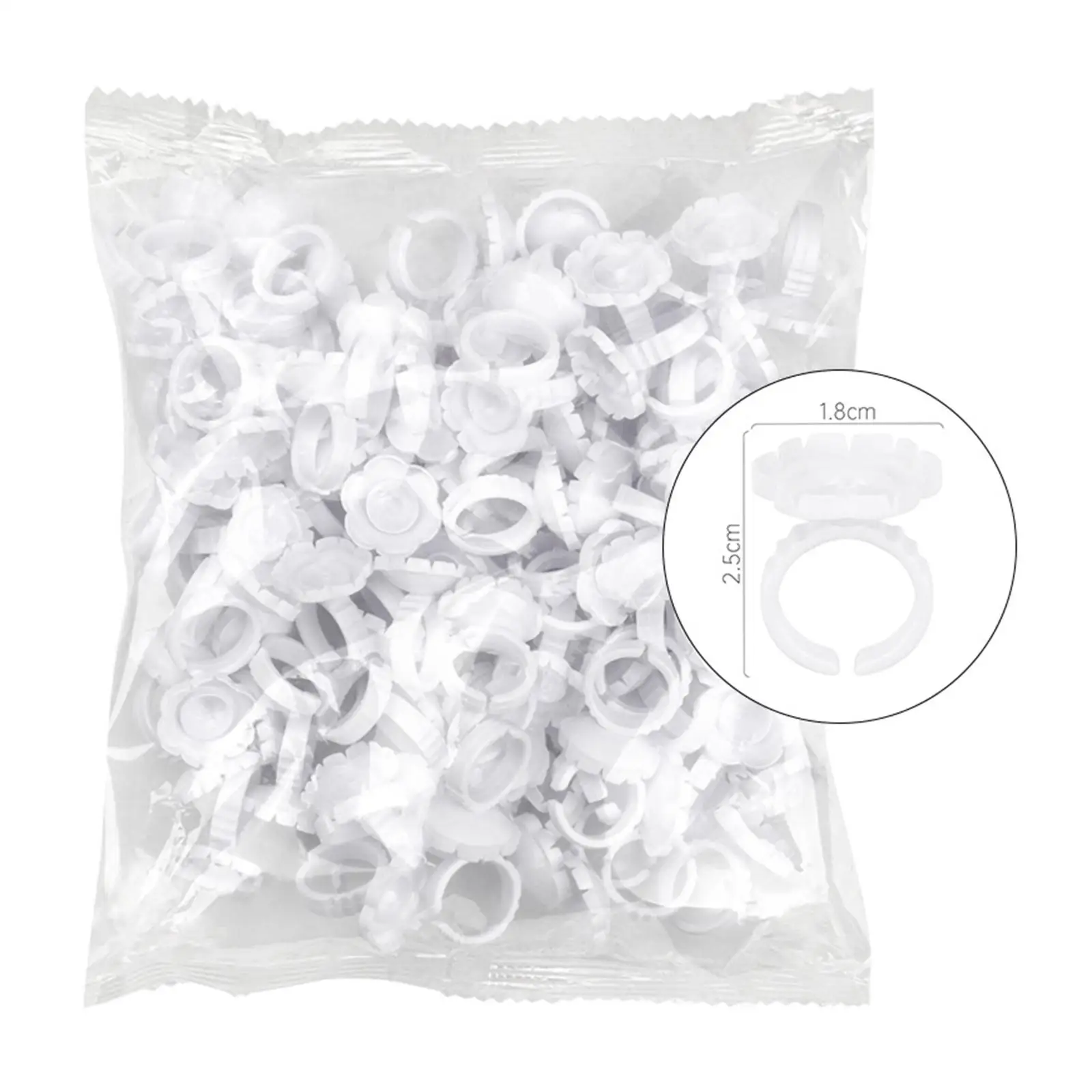 100 Pieces Disposable Eyelash Glue Fan Cup Rings Adjustable Rings Volume Glue