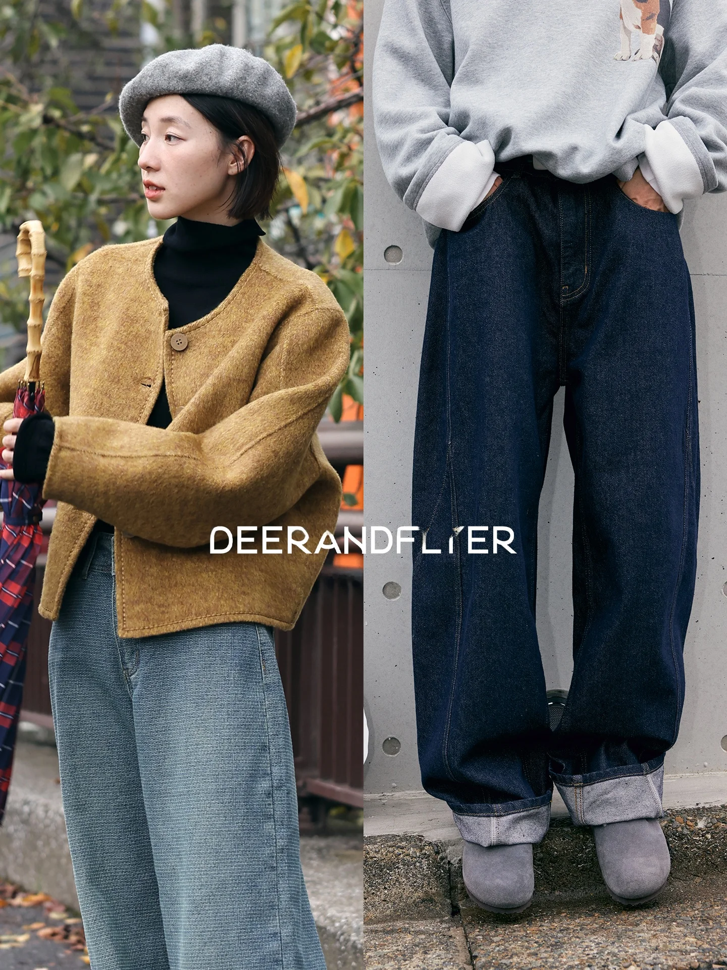 

Осенне-зимнее шерстяное пальто с принтом оленя и птицы, оригинальные джинсы цвета кэжуал, повседневные, с круглым вырезом, на пуговицах спереди