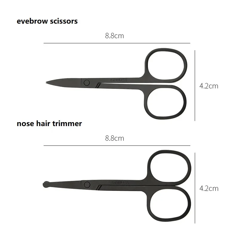 100% New 1pcStainless Steel Mini Portable Curved Mustache Nose Ear Hair Remover Scissor Trimmer Small Scissors