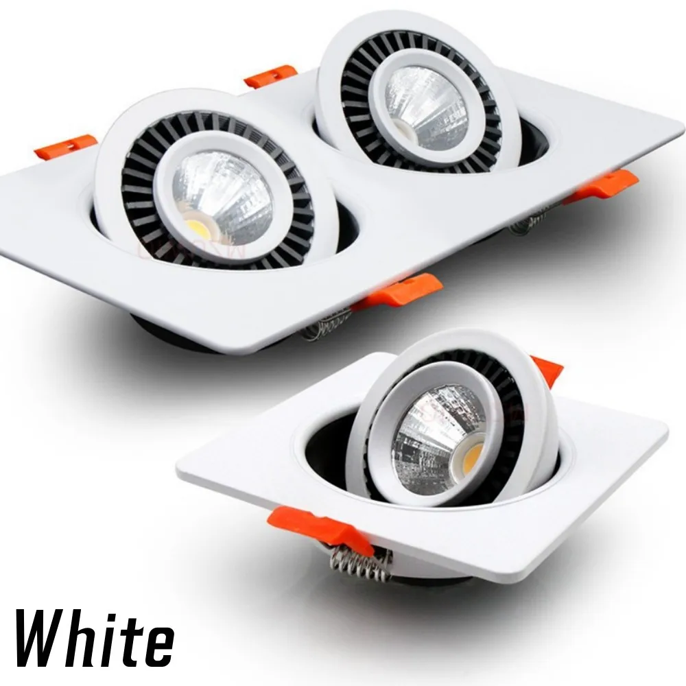 Quadrate Inbouw Led Downlight 360 ° Rotatie 7W 9W 12W/ 14W 18W 24W Cob Spotlight Dimbare Plafondlamp AC85-265V Binnenverlichting