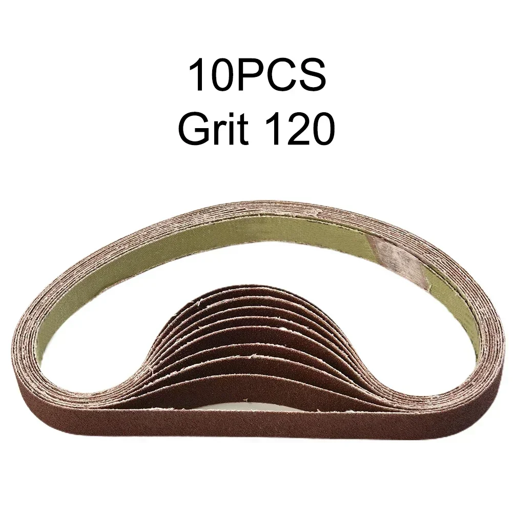 10pcs 15*452mm Sanding Belt 60-600-Grit For M10 Sander Adapter Polishing Machine Industrial Manufacturing Grinding Tools