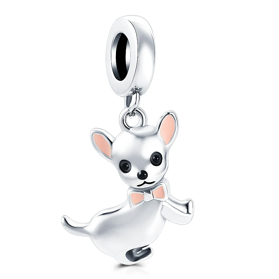 Dog Pendant Cup Boy Girl Diy Bead Fit Original 925 Sterling Silver Plated European Charms Bracelet Jewerly Accessories Necklace