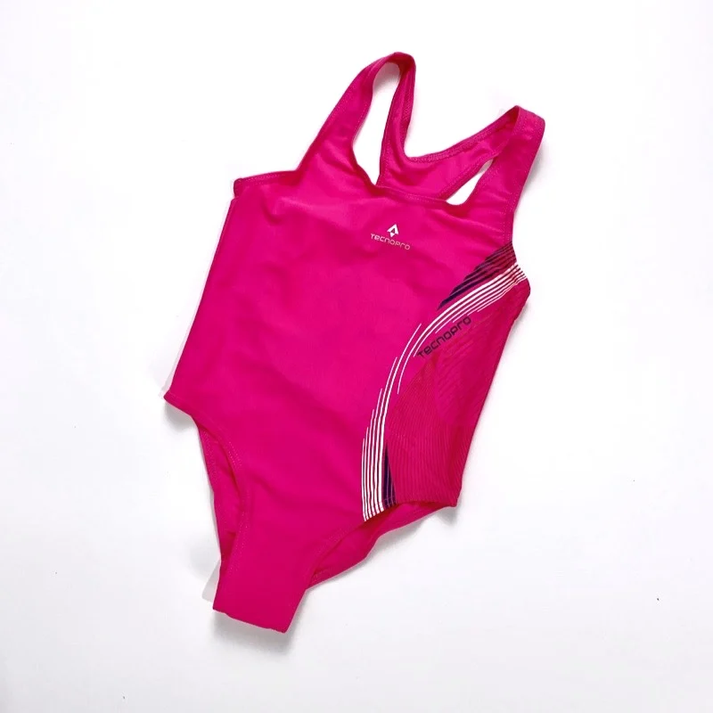 

Nylon One-Piece Swimsuit for Girls Profional Training Qui Dry Thermal Swimming Pure Color Cetitive Swimsuit for Kids