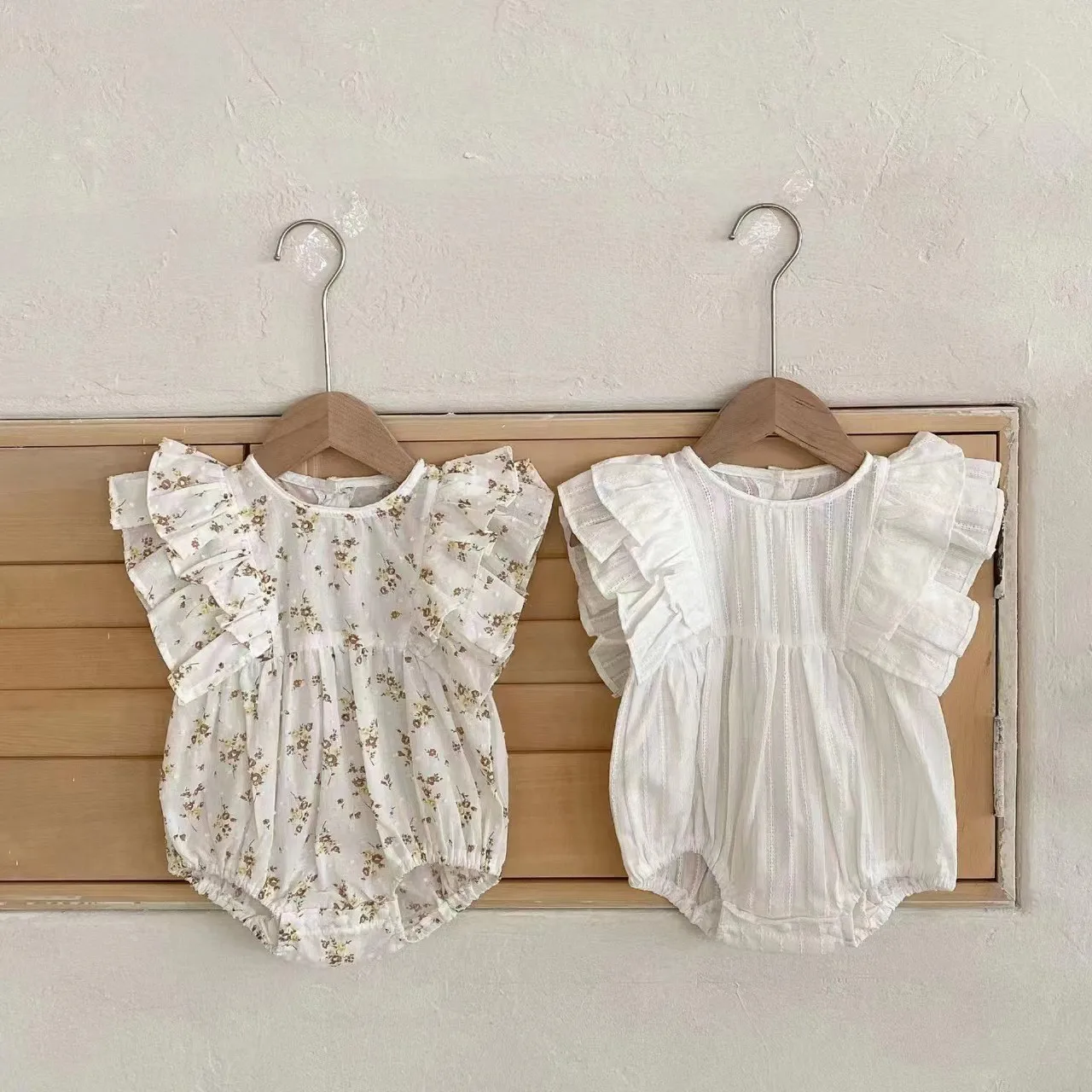 HY23012 Summer Korean Style Baby Girl Clothes Bottom-Faced Wraparound Rompers Infant Outfits Soft Comfortable Fabric