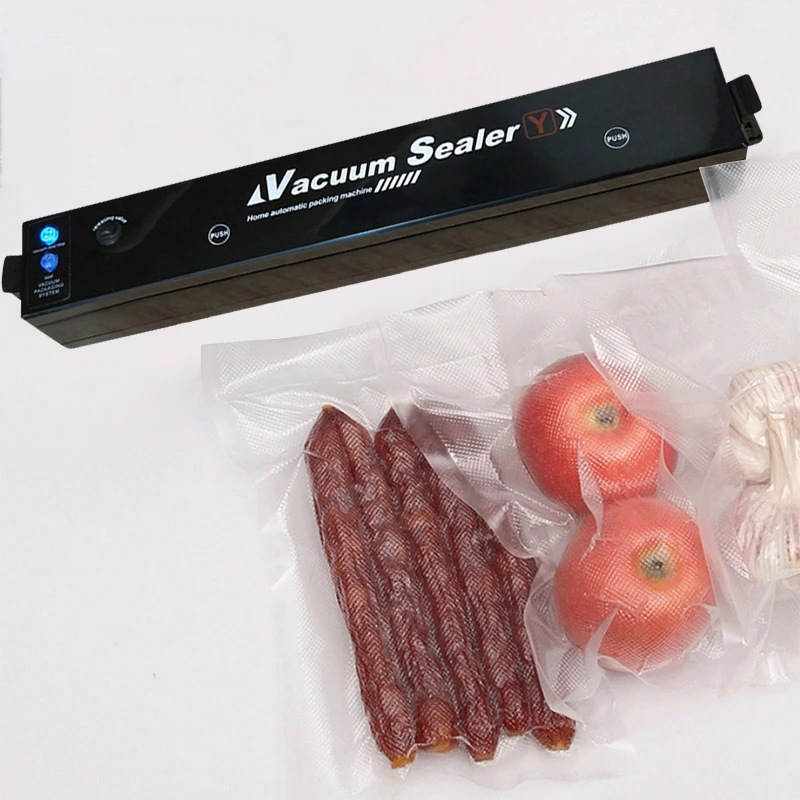 220V Household Food Vacuum Sealer Food Packaging Machine Film Sealer Vacuum Packer with 10pcs Vacuum Bags Kichen Tool EU Plug