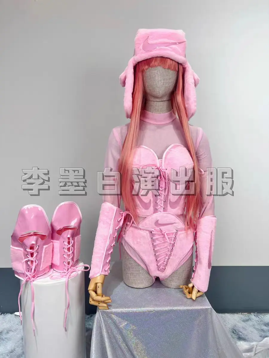 ยุโรป/อเมริกัน Splicing Dual สีสาวการ์ตูนกลุ่มอนุภาคแสดงไนท์คลับบาร์ DJ นักร้องหญิงชั้นนําเต้นรําชุดเวที