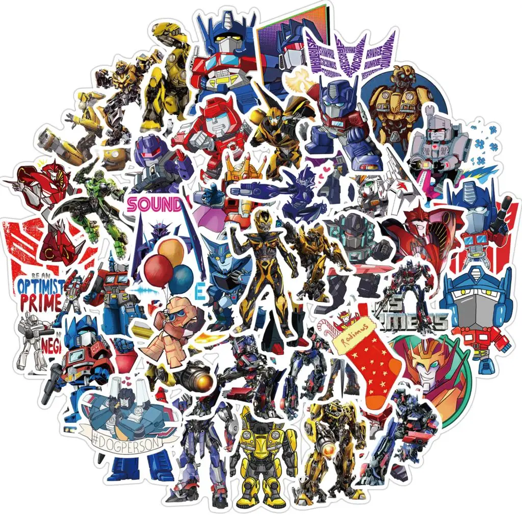 10/30/50pcs/Pack Cartoon Transformers Stickers Waterproof Skateboard Motorcycle Guitar Luggage Laptop Bicycle Sticker Kids Toys