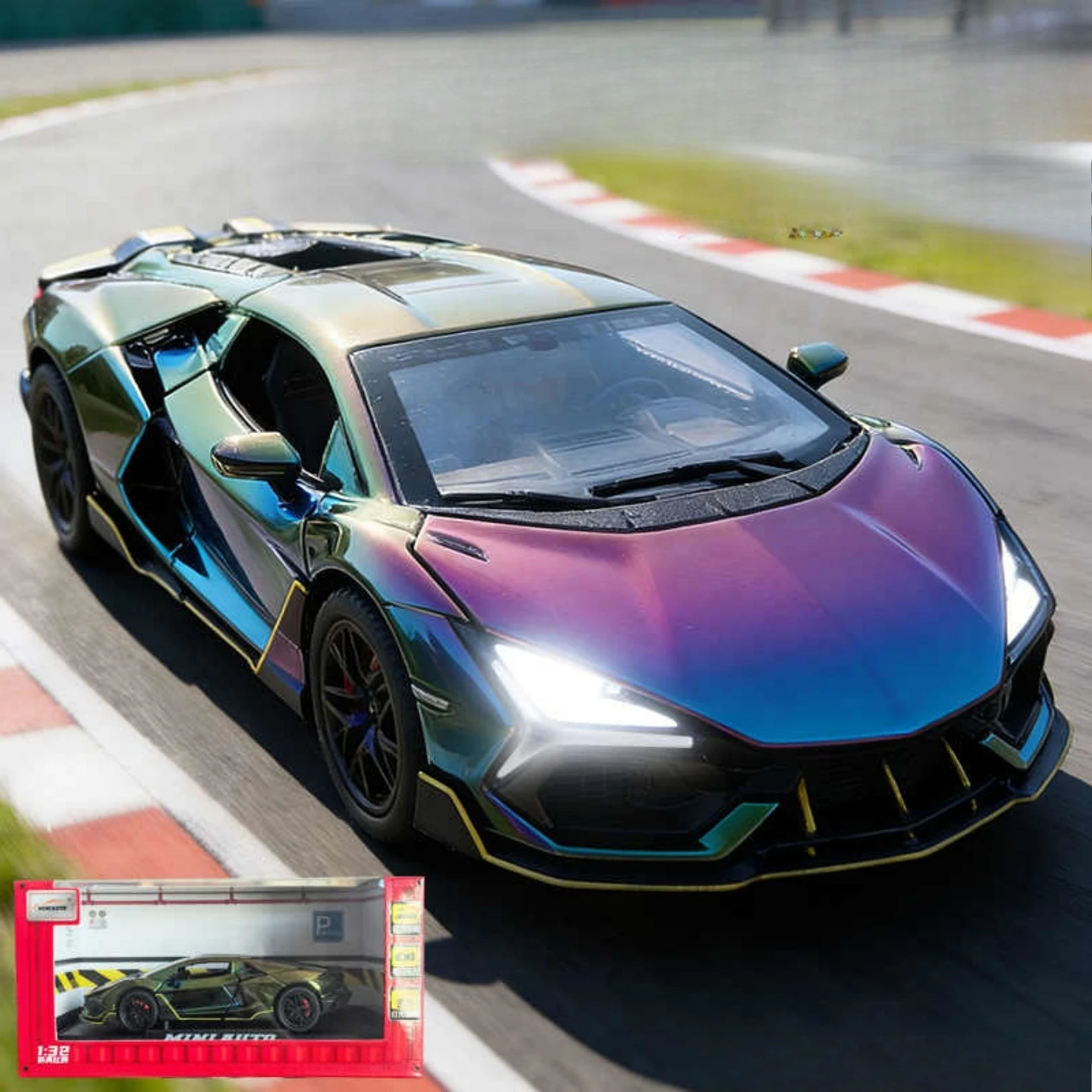

1:32 Lan, Daniel Electroplating Edition Alloy Car Model Simulation Sports Car Ornament Children's Toy Gifts Men's Wholesale