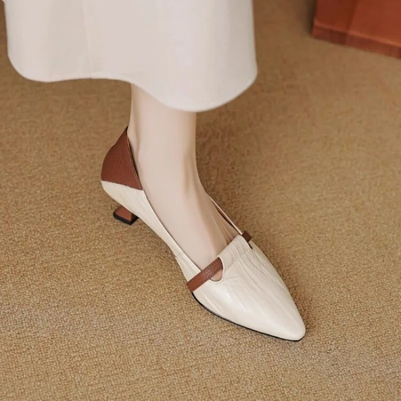 

Pointed Toe French Shallow Heel 2026 Women's Single Shoes High Heels
