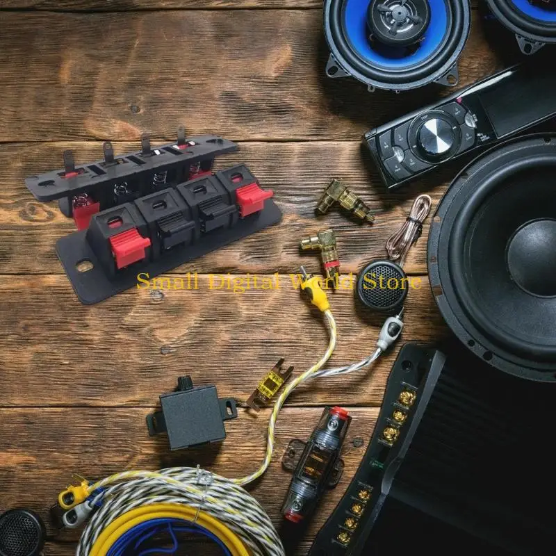 77UB Spring Loads Speaker Terminal Clip 4Pin Plastic Auditory Connectors for LED Aging Tests Quick Connection Wiring Solution