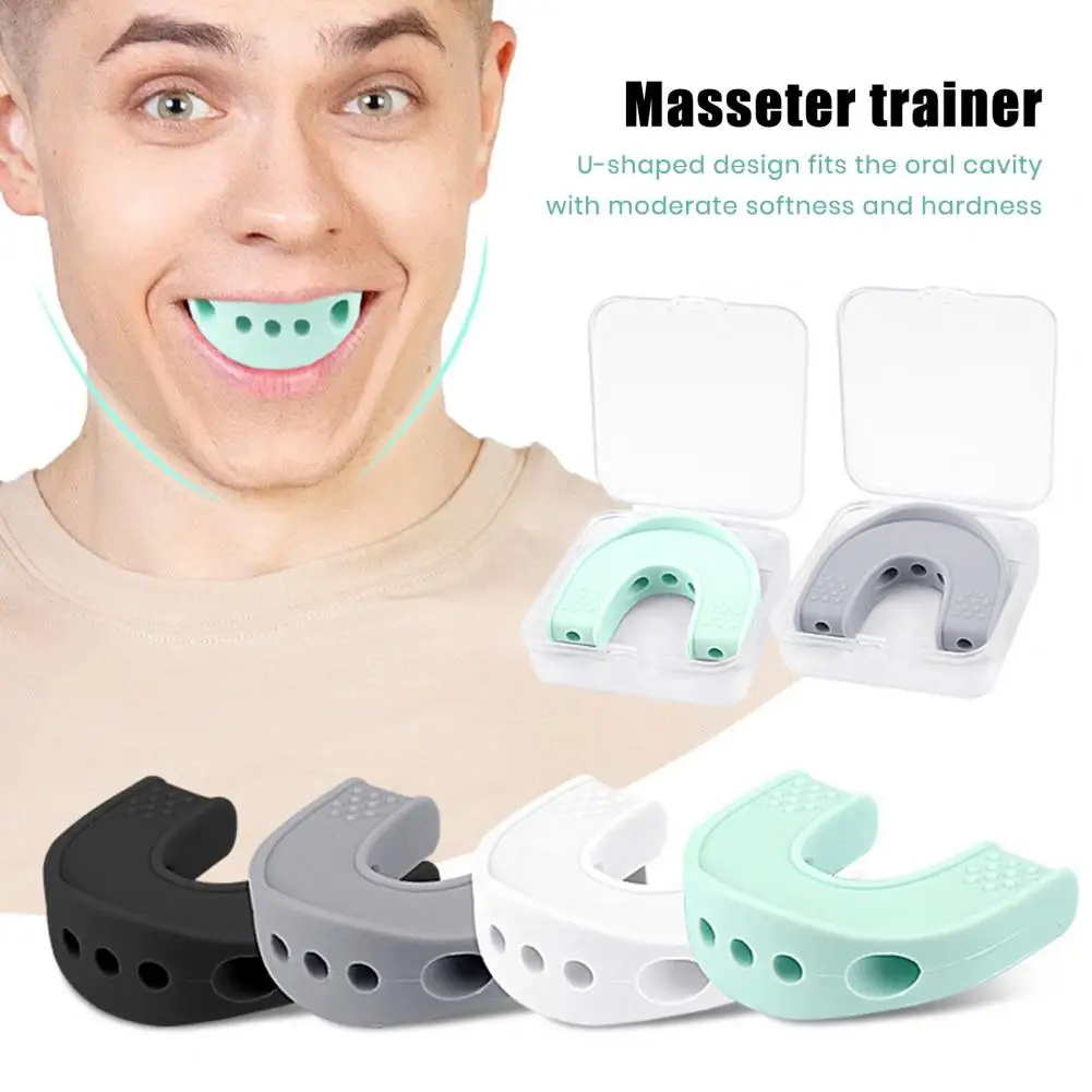 9cm Silicone Jaw Exerciser U-shaped Portable Men Women Face Muscle Sculpting Jaw Bone Strengthener Jawline Shaper Trainer Toner