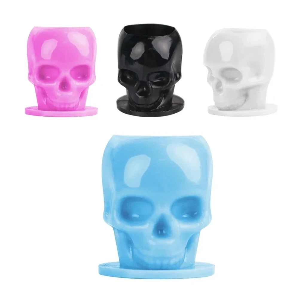 Silicone Tattoo Skull Tattoo Ink Cup Eyebrow Lip Eyes Tattoo Pigment Holder Cups Makeup Eyelash Glue Nail Gel Containers 50pcs