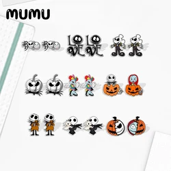 2024 New Pumpkin Jack Sally Stud Earring Halloween Epoxy Jewelry Resin Acrylic Earrings Handmade Gifts Fans