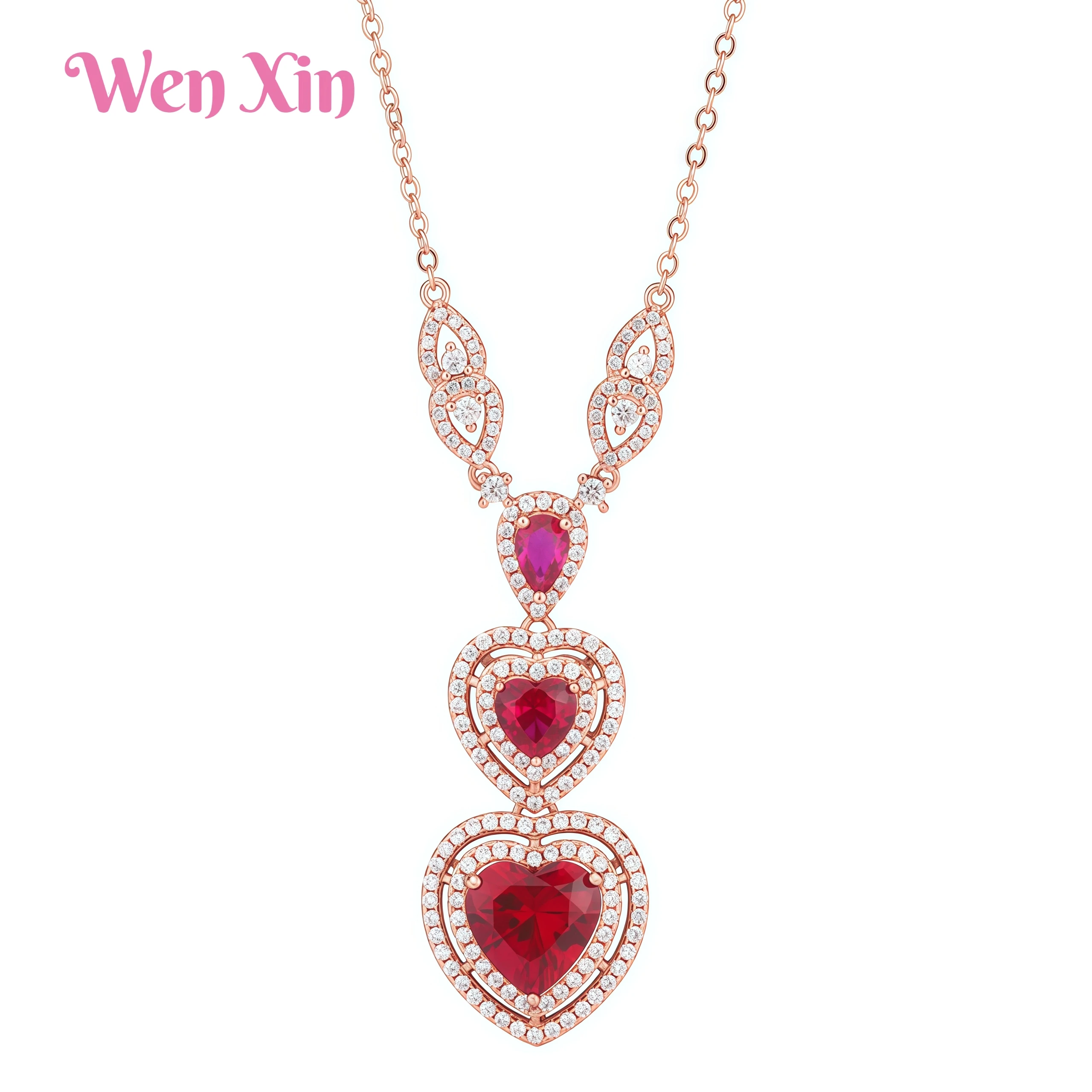 

WENXIN Brand MUSHAN MCT Fashion New ElegantTand High End Heart Shaped Necklace For Women Necklace For Women Pendant Accessories