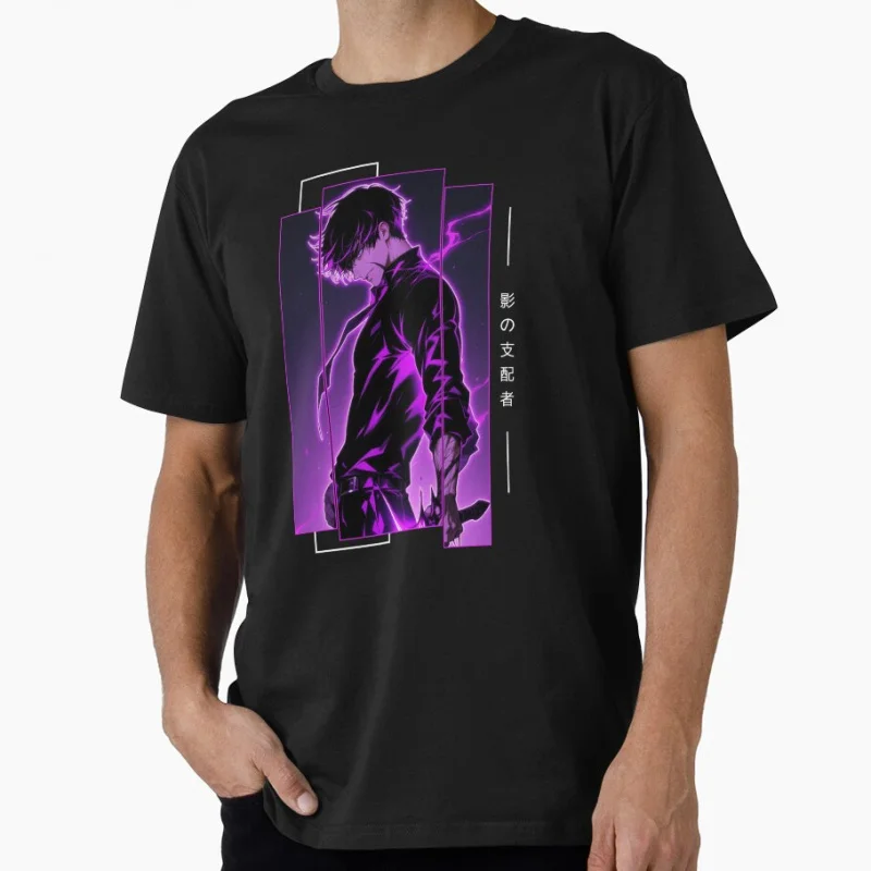 

Sung Jin-Woo Manga Solo Leveling Anime t shirt for men Large size Tops 100% cotton man clothes birthday gift Tee