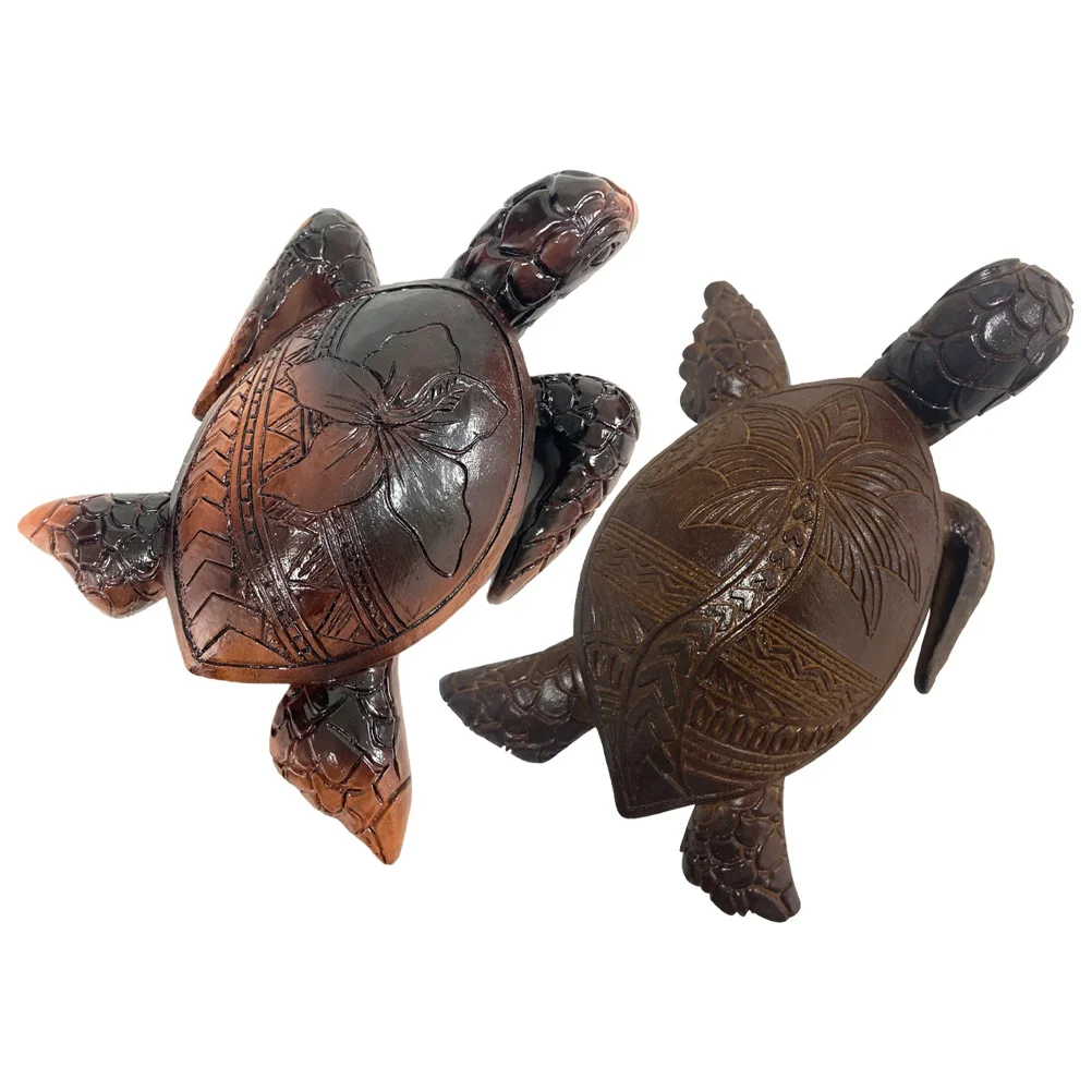 

2Pcs Resin Turtle Craft Home Decoration Delicate Desktop Ornament Artistic Tortoise Resin Table Decor Room Decor