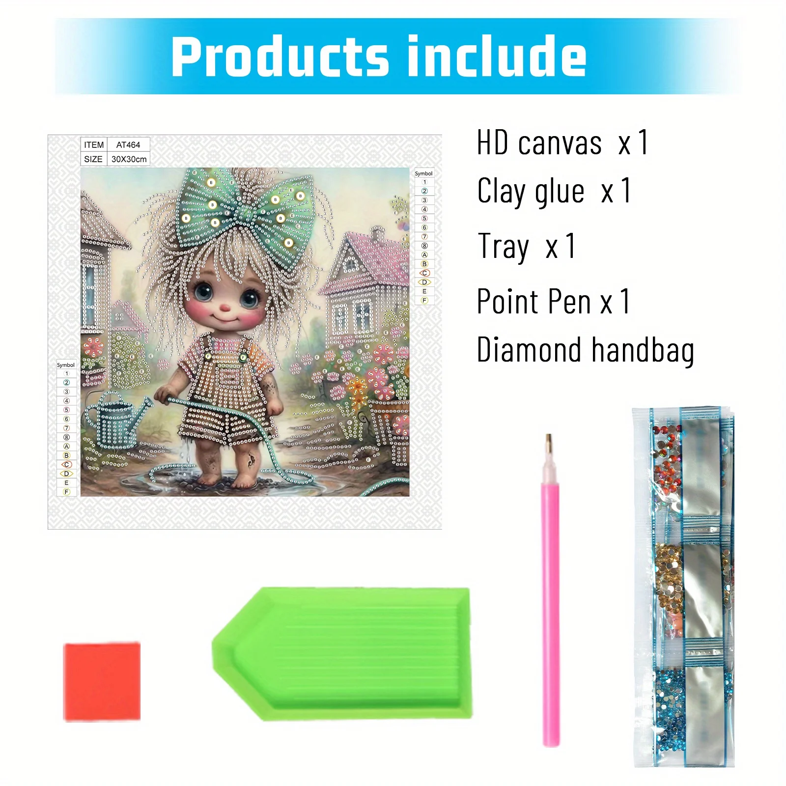 DIY Bow girl 5D Special Shape Diamond Art Kits for Beginners,Diamond Art Painting Kits for Home Wall Decoration Gift