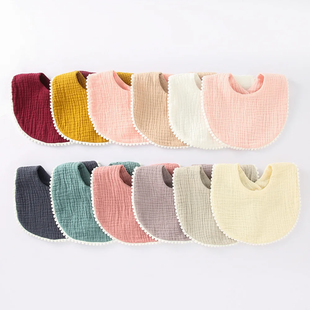 Thickening Cotton Gause Baby Bibs Absorbent Baby Lace Bib Newborn Accessories Burp Cloths Bandana Scarf Stuff For Boys Girls