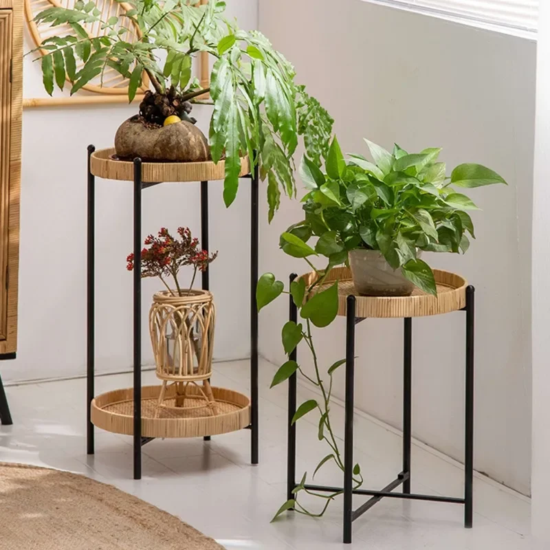 doublelayer-simple-shelf-for-flowers-balcony-art-rattan-plant-shelf-iron-art-stand-living-room-guesthouse-flowerpot-shelf