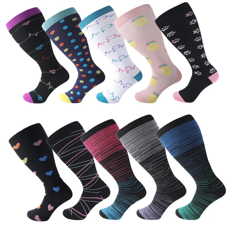 Compression Socks Varicose Veins Knee High Sock Anti Fatigue Pain Relief Sportrs Compression Socks Travel Plus Size Nurse Socks