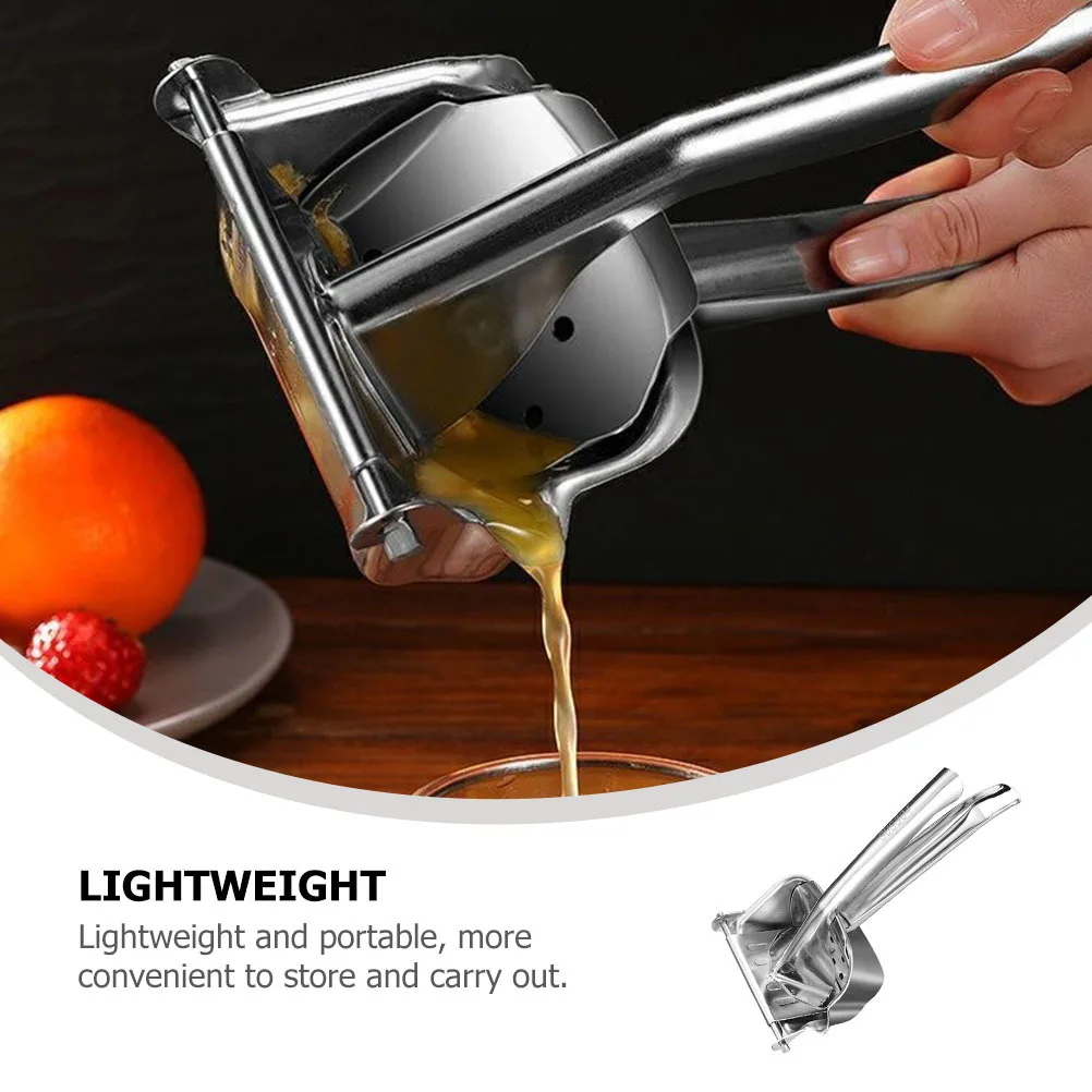 

Silver Manual Fruit Squeezer Ergonomic Handle Quick Squeeze Fresh Juice Portable Handheld Lemon Juicer Fruit Squeezer