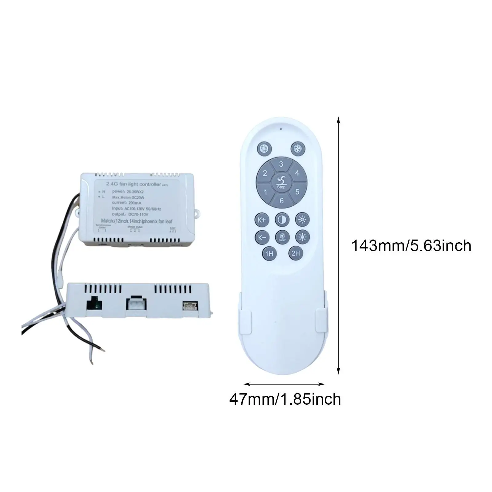 Six Speed Ceiling Fan Remote Control Set with Light Dimmer Controller for DLG FSD22 FSD23 FSD24 FSD25