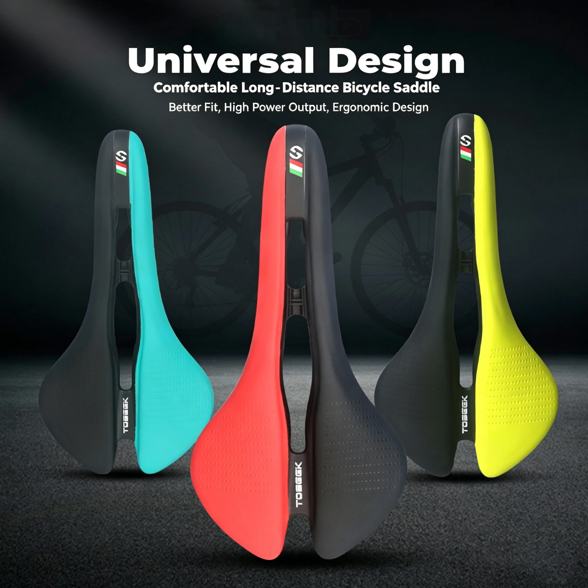 Toseek Bike Saddle MTB Road Bicycle Seat  Hollow Breathable Shockproof Ergonomic Soft Cushion Cycling Accessories