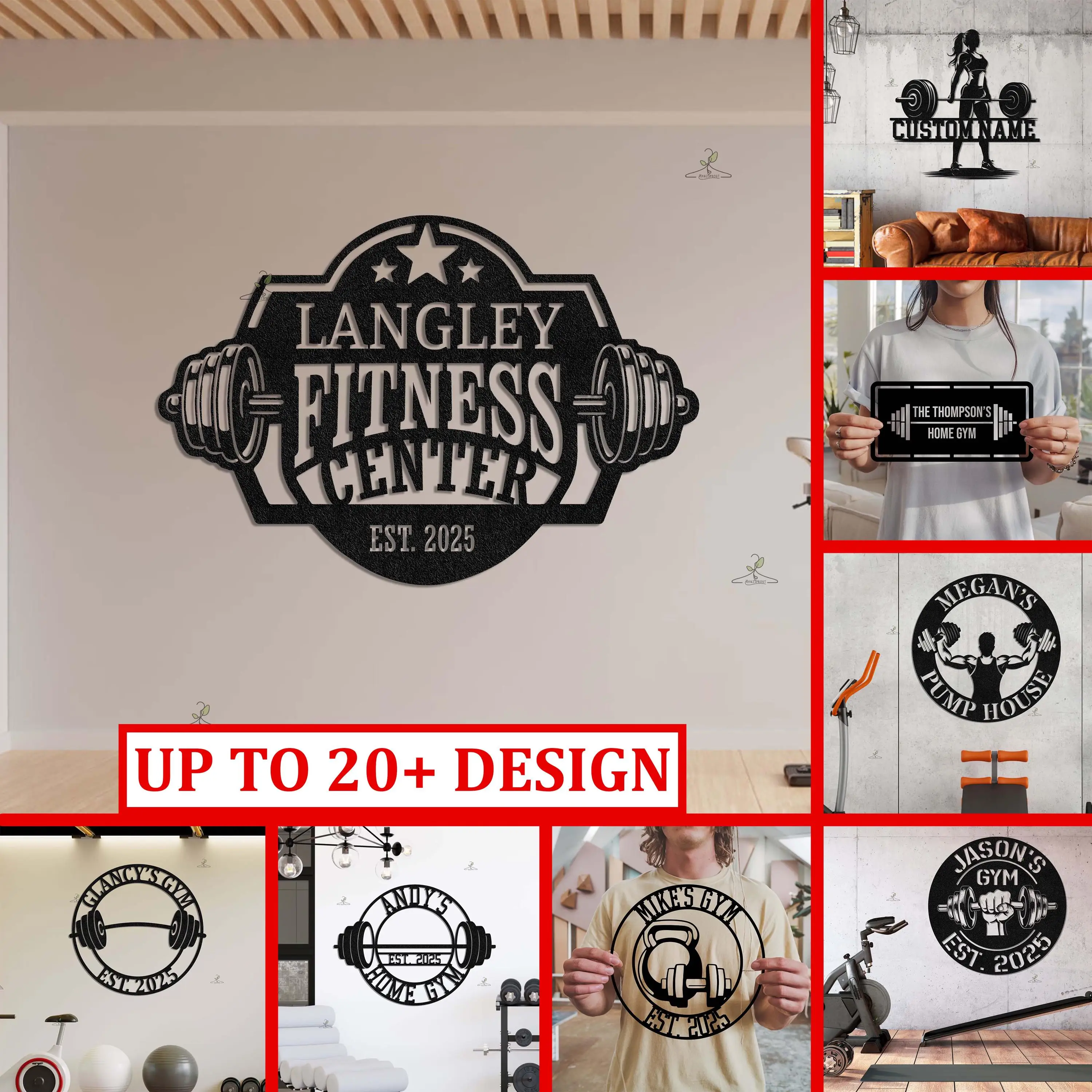 Custom Home Gym Sign Personalized Gym Decor Weightlifting Workout Room Wall Art Gym Decor Workout Garage Fitness Gift