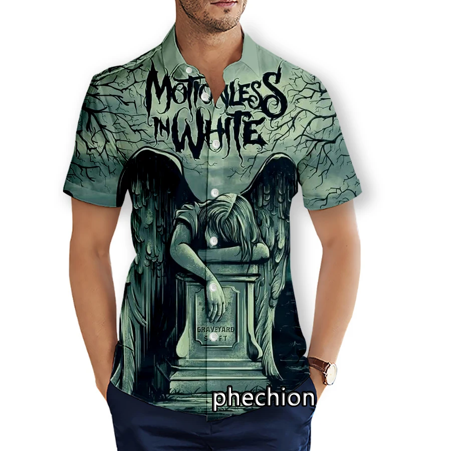 

phechion Mens Short Sleeve Beach Shirts Motionless In White 3D Print Casual Shirts Fashion Streetwear Men Tops X226