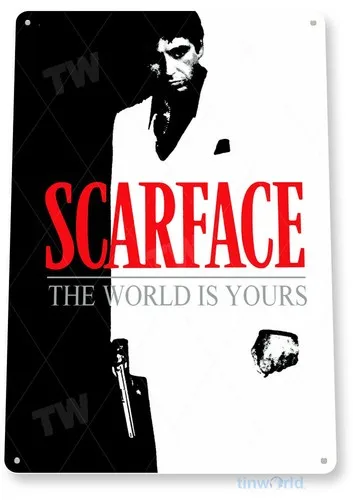 TIN SIGN Scarface Al Movie Poster Home Theater Cave Bar A162 --Tin Sign