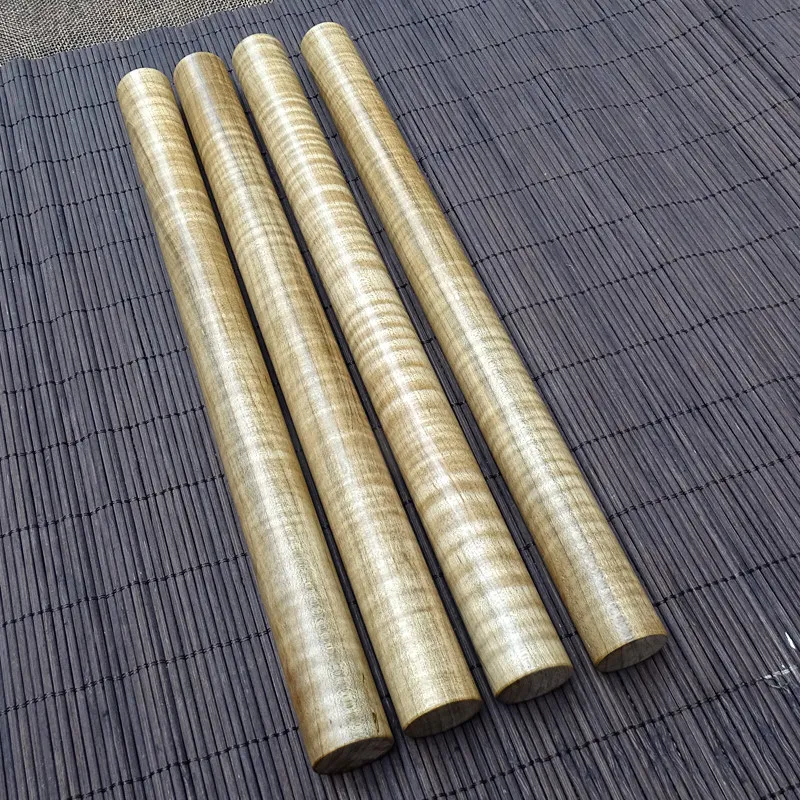 Canadian Tiger Stripe Hard Maple Wood Stick No Waxed Solid Hardwood Short Stick Hand‑Held Exercise Stick Wenwan Hand Carving Rod