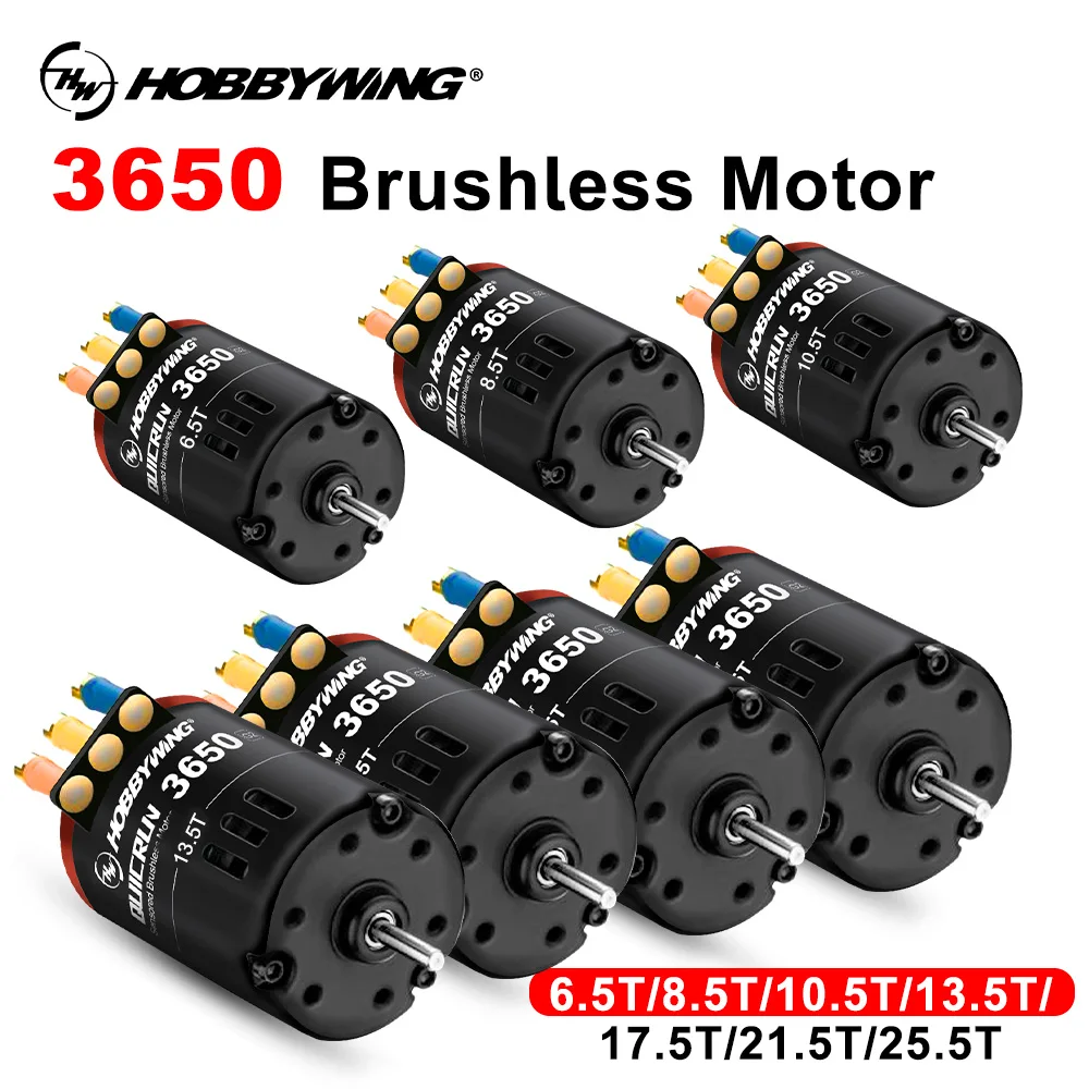 

Hobbywing 3650 Brushless Motor Sensored 3.17mm Shaft Plug-and-Play For RC 1/10 1/12 Car