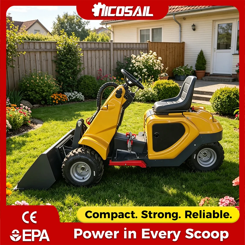 

Custom CE Certified Three-Wheeled Loader, Rear Wheel Steering Front Wheel Drive for American Ranch