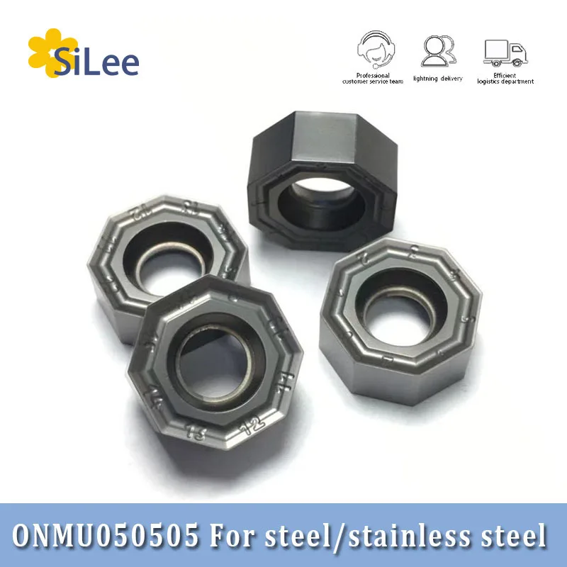 10pcs ONMU050505 LF6018 Face Milling Cutters Inserts Tools Cutter CNC Tool Process Steel Stainless Steel Hard Alloy ONMU Insert