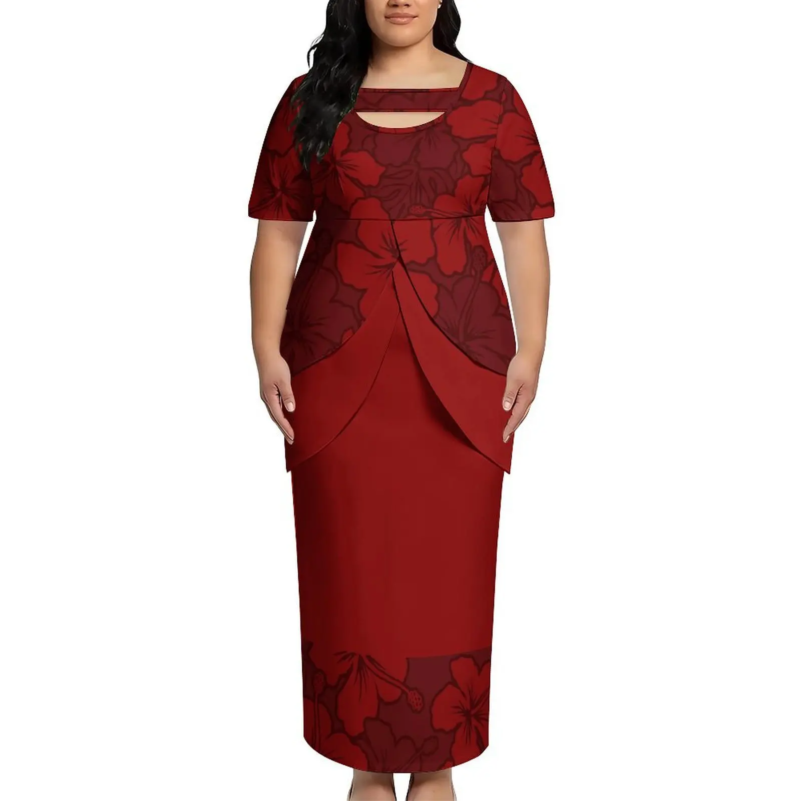 Puletasi New Design Short Sleeved Long Dress Customized Top And Skirt Knee Length Dress Party Top And Skirt Soft Fabrics - Image 5
