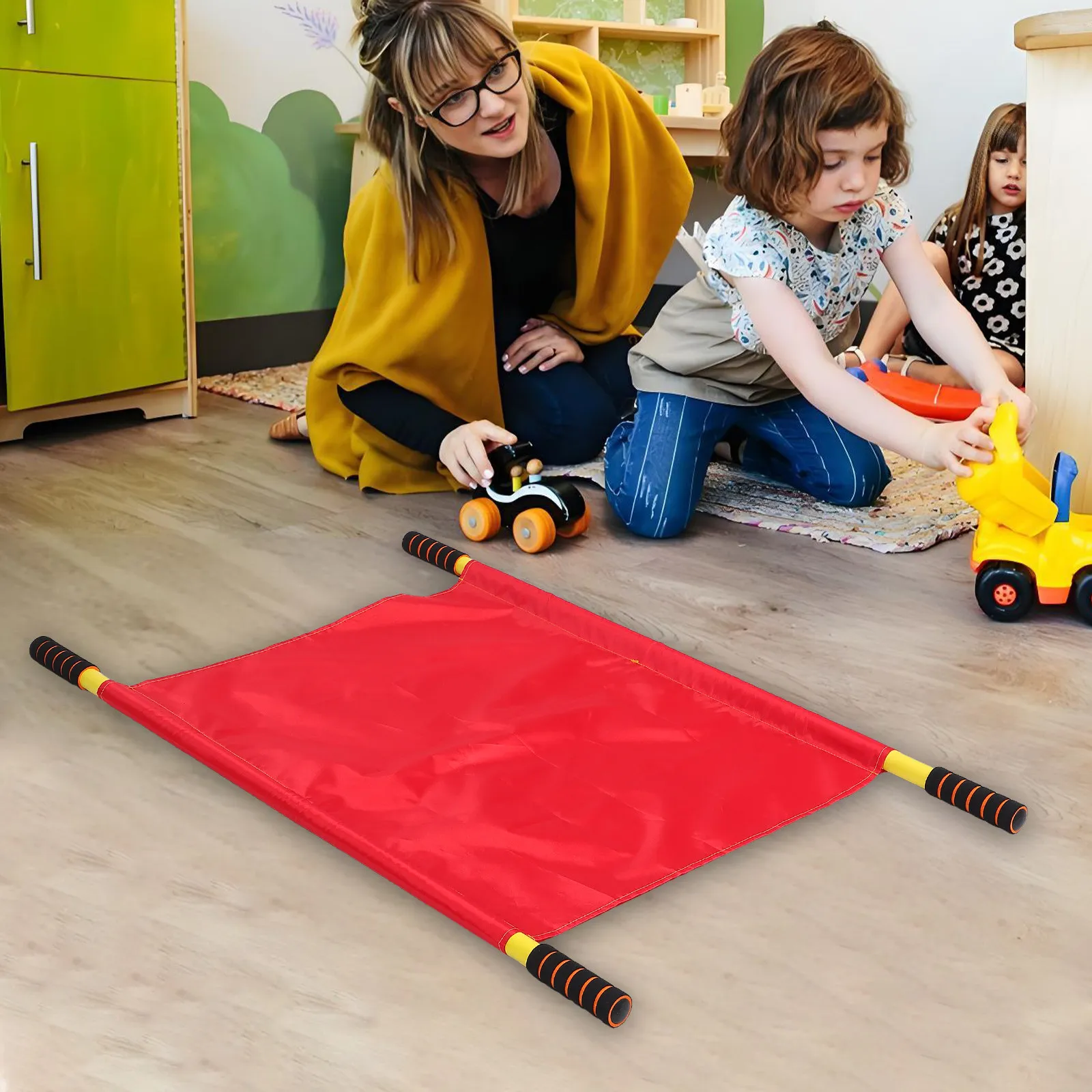 portable-folding-stretcher-kids-sensory-integration-hand-eye-coordination-teamwork-emergency-rescue-drill-kindergarten-outdoor