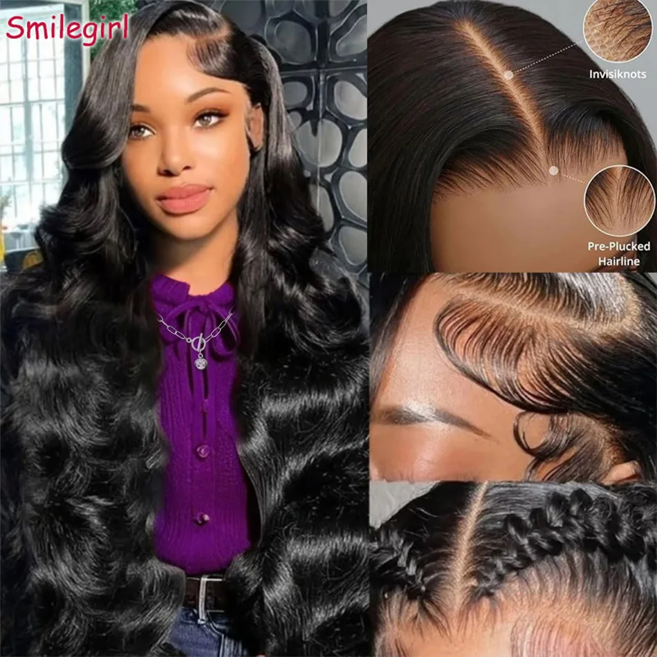 

5x5 Body Wave Glueless Human Hair Wig Pre Plucked Pre Cut Lace Closure Wig for Women 220% Density HD Lace Closure Human Hair Wig