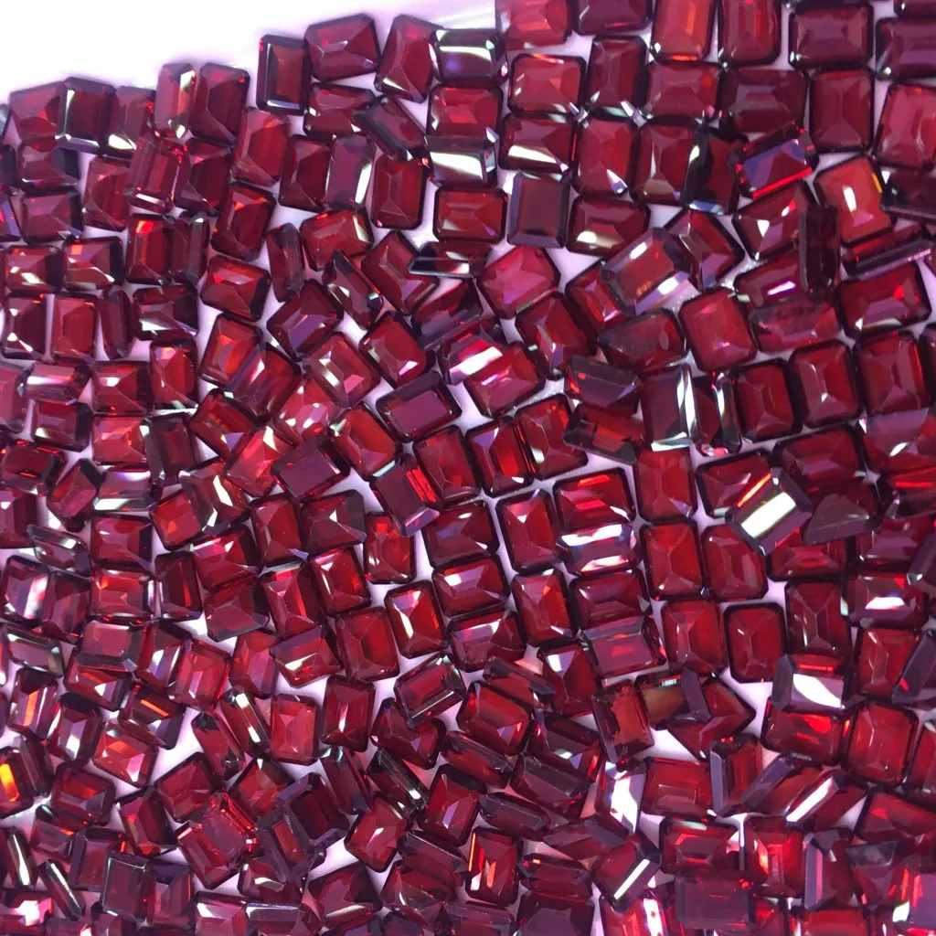 

Wholesale 10pcs Natural Garnet Bead 6x8mm Faceted Rectangle Semi-Precious Gemstone Cabochon Ring Face For Jewelry