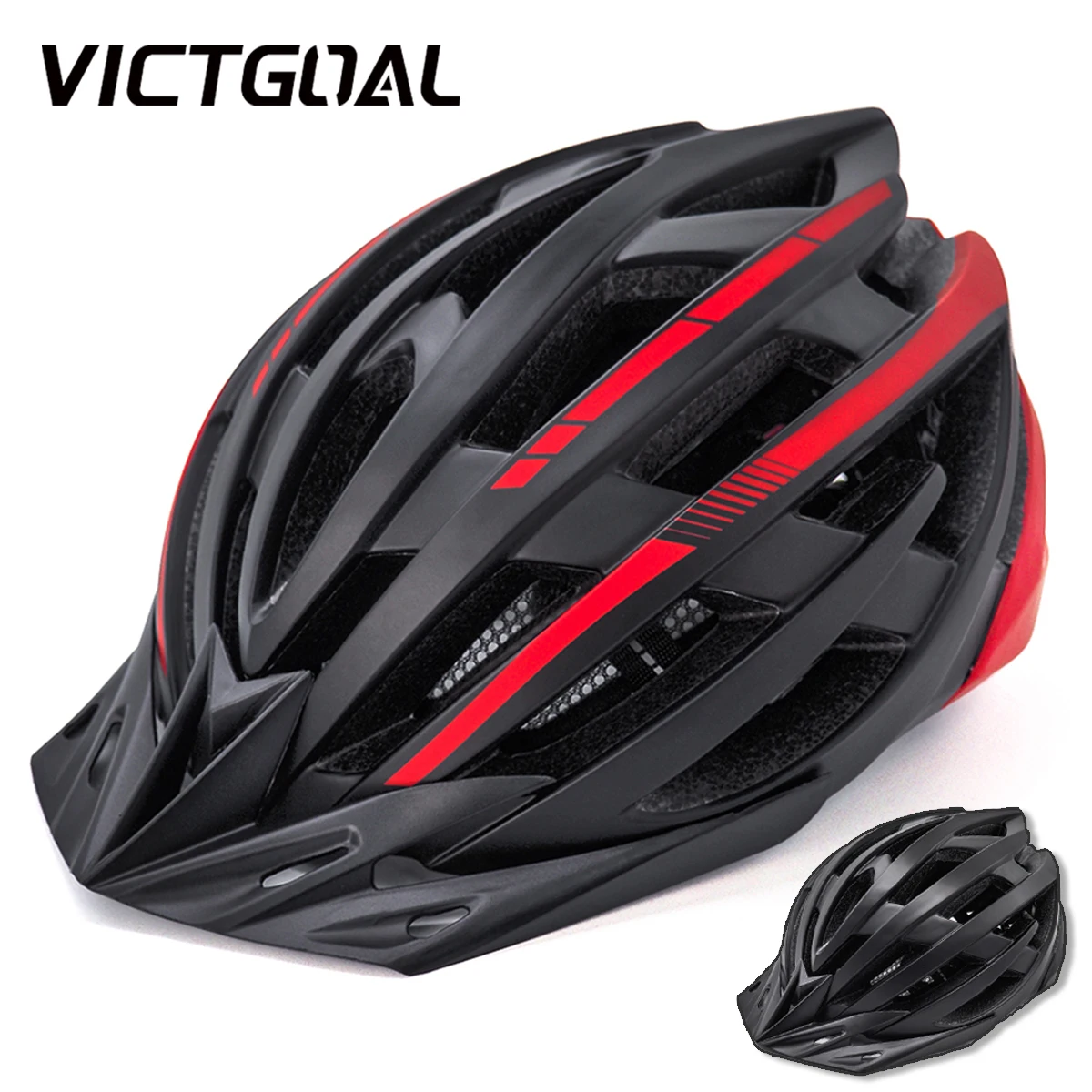 VICTGOAL Cycling Helmet for Man Women MTB Road Bicycle Helmet LED USB Rechargeable Light Mountain Sun Visor Sports Bike Helmet