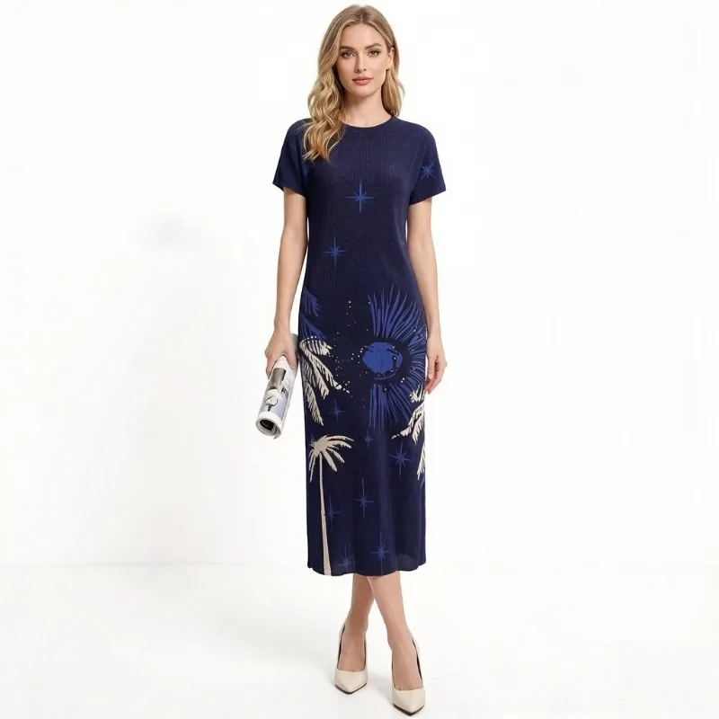 

Плиссированное платье Miyake, лето 2026: Элегантное женское длинное платье премиум-класса, новый дизайн, плиссированная одежда для женщин