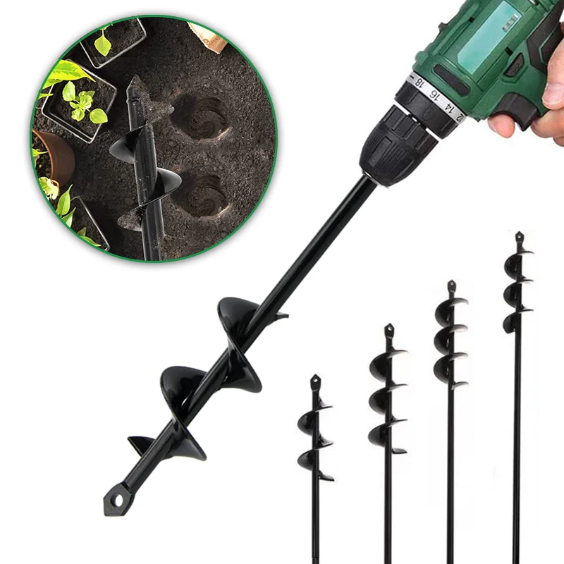 

9 Sizes Planter Garden Auger Spiral Drill Bit Planting Hole Digger Drill Bit Yard Gardening Planting Hole Digger Tool