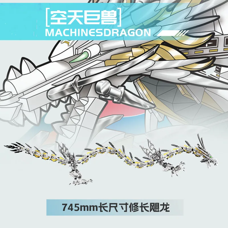 مكعبات بناء تنين ميكانيكية للأولاد ، نموذج طوب مبتكر ، ميكا تقنية ، تجميع ألعاب ، مجموعة هدايا ، جديد ، KY8093 ، صوفي