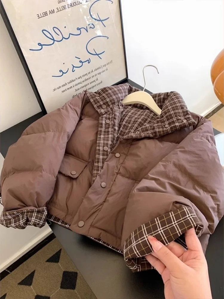 Warm Thiened ort Corduroy Cotton Jaet Men's Retro Patchwork Plaid Design Autumn Winter Outerwear Sli Commute Korean...